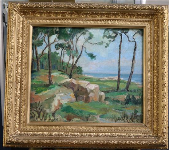 Josselin Reginald Courtenay Bodley (1893-1974) Landscape at Cannes 14 x 17in.